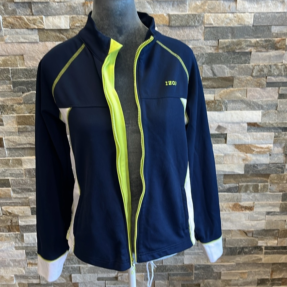 IZOD Navy and White Jacket with Neon Accents